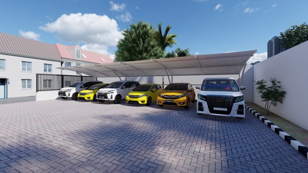 Pemasangan Kanopi Membran untuk Parkiran di Benda Tangerang